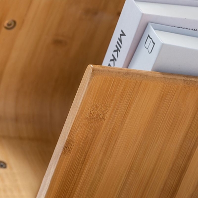 Modernes B&uuml;cherregal mit offener R&uuml;ckseite, Etagere, Bambus-B&uuml;cherregal f&uuml;r das Heimb&uuml;ro