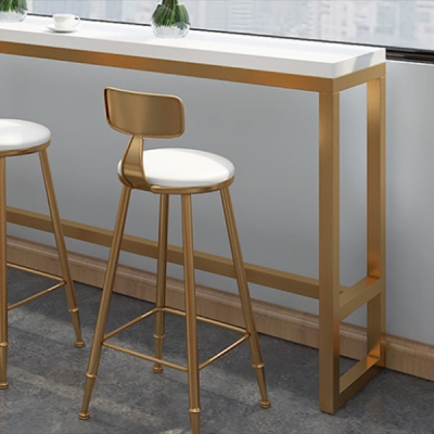 Glam rechteckiger Bartisch, fester Bar-Esstisch aus Massivholz mit Fu&szlig;st&uuml;tze