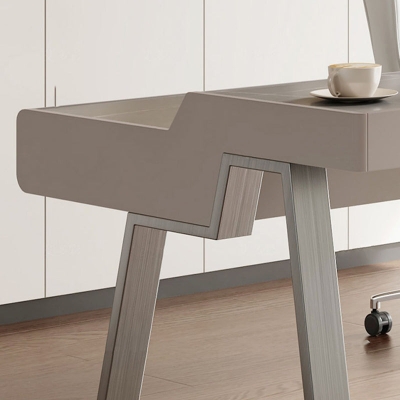 Scrivania da ufficio rettangolare con piano in pietra Scrivania industriale con base in metallo per ufficio