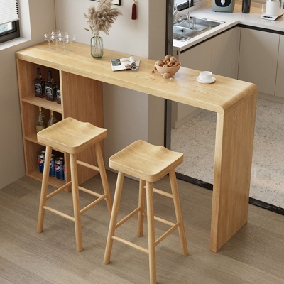 Zeitgen&ouml;ssischer rechteckiger Barhockertisch aus massivem Holz f&uuml;r das Wohnzimmer