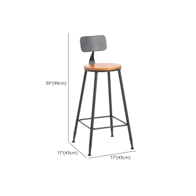 Industrielle Esszimmerhocker, armlose Barhocker mit schwarzem Metallgestell
