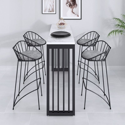 Zeitgen&ouml;ssische Thekenhocker aus Metall, niedrige schwarze Hocker f&uuml;r die Bar