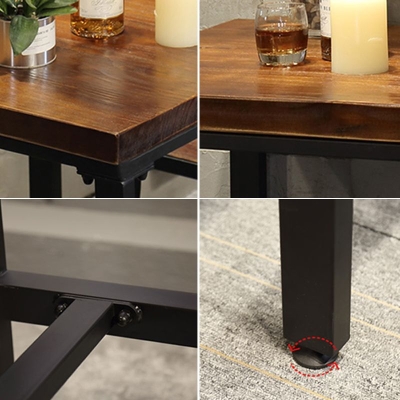 Quadratischer Theken-Weintisch, industrieller Cocktail-Bartisch aus massivem Holz