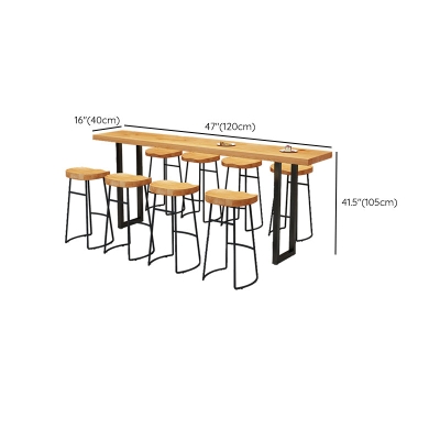 Industrieller rechteckiger Bartisch aus Holz f&uuml;r Restaurant