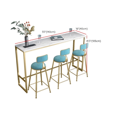 Rechteckiger Metalltisch im modernen Stil f&uuml;r Zuhause, minimalistischer Bartisch