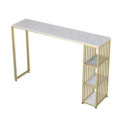 Glam Pub Table Doppelter Sockel, Barh&ouml;he, rechteckiger Bartisch f&uuml;r Bar