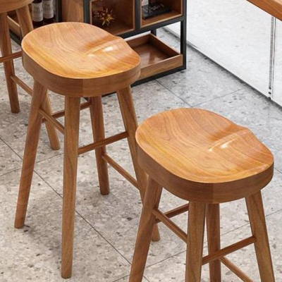 Zeitgen&ouml;ssische Esszimmerhocker aus massivem Holz, r&uuml;ckenfreie Barhocker mit Fu&szlig;st&uuml;tze
