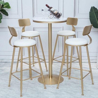 Bartisch aus massivem Holz, Gold- und Metallbasis, Bartisch f&uuml;r K&uuml;che, Wohnzimmer, Kaffeezimmer