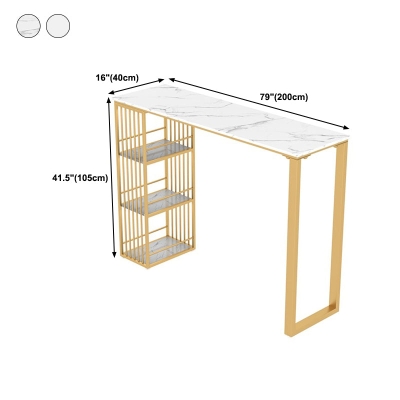 Holz-Bar-Esstisch, Glamour-rechteckiger Bartisch mit Doppels&auml;ule und 23,6" x 23,6" x 41,3"