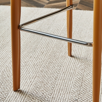 Barhocker aus Leder, moderner Thekenhocker mit niedriger R&uuml;ckenlehne f&uuml;r das Esszimmer