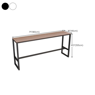 Rechteckiger, brauner Bartisch mit Bockgestell und Esstisch f&uuml;r das Kaffeezimmer