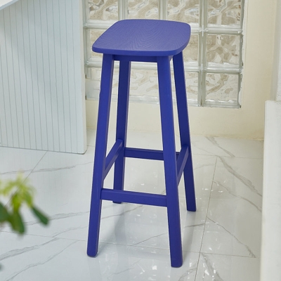 Barhocker aus massivem Eschenholz im industriellen Stil mit Barh&ouml;he ohne R&uuml;ckenlehne