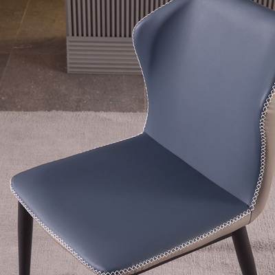 Sedia laterale minimalista in ecopelle Parsons Chairs Wingback senza braccioli