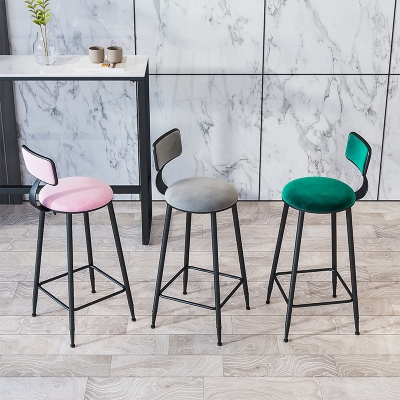 Barhocker im zeitgen&ouml;ssischen Stil, runder Barhocker mit Metallbeinen
