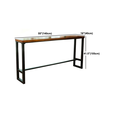 Industrielles 1/2/5/9-teiliges Bartisch-Set aus massivem Holz, rechteckiges Bistro-Set