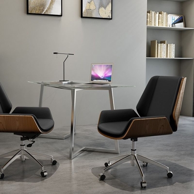 Zeitgen&ouml;ssischer ergonomischer Stuhl mit mittlerer R&uuml;ckenlehne, kein st&ouml;render Konferenzstuhl