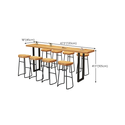 Moderner Bartisch aus Massivholz mit Kufengestell, Esstisch f&uuml;r K&uuml;che, Wohnzimmer, Kaffeezimmer