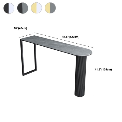 Freiform-Bartisch mit zwei Sockeln und Steinplatte in Barh&ouml;he f&uuml;r das Wohnzimmer