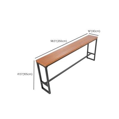 Moderner Bartisch mit Metallgestell, schwarzer Eisen-Massivholz-Terrassentisch