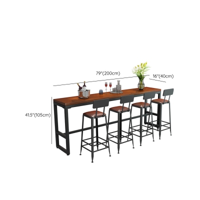 Bartisch mit Holzplatte und Bartisch im industriellen Stil, Bistro-Pub-Tisch mit Metallsockel