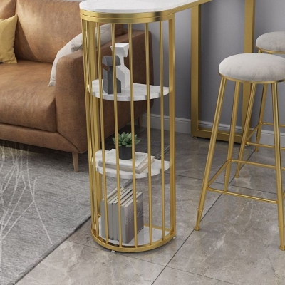 Bartisch-Set mit Steinplatte, 1/2/3-teilig, Glamour-Set mit Aufbewahrungsthekenh&ouml;he f&uuml;r das Wohnzimmer