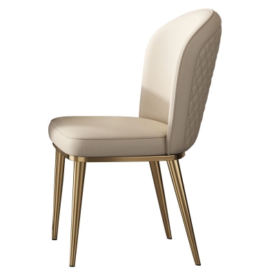 Leder-Beistellstuhl Glam Goldbasis Esszimmerstuhl f&uuml;r Wohnzimmer