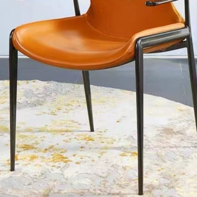 Home Esszimmerstuhl mit gepolsterten Armlehnen, Ohrensessel aus Kunstleder