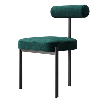 Glamour-Esszimmerstuhl aus Samt mit offener R&uuml;ckenlehne und mattem Finish f&uuml;r den Innenbereich