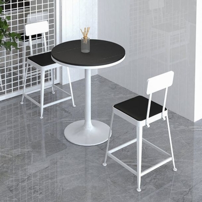 Glam R&uuml;ckenlehne, armloser Thekenhocker, Barhocker aus Eisen mit Kissen und Pedal f&uuml;r Caf&eacute;