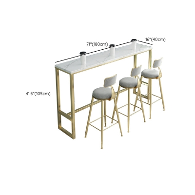 Glamour-Barthekentisch aus Kunstmarmor, rechteckiger Barthekentisch mit Metallbeinen f&uuml;r die K&uuml;che