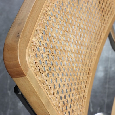 Arbeitsstuhl mit mittlerer R&uuml;ckenlehne, moderner ergonomischer Arbeitsstuhl aus Holz, ohne Rollen