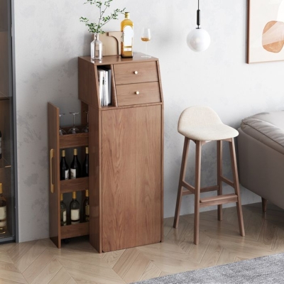 Brauner Bartisch aus Holz, moderner, faltbarer Pub-Tisch f&uuml;r zu Hause