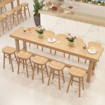 Rechteckiger Bartisch im zeitgen&ouml;ssischen Stil, Massivholz-Bistro-Barschreibtisch f&uuml;r den Innenbereich