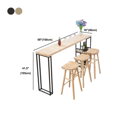 Moderner Bartisch, rechteckiger Bar-Esstisch mit doppeltem Sockel