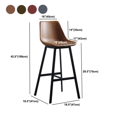 Wohnzimmer-Thekenstuhl aus Leder, Eimer, industrielle Fu&szlig;st&uuml;tze, Theken-Barhocker