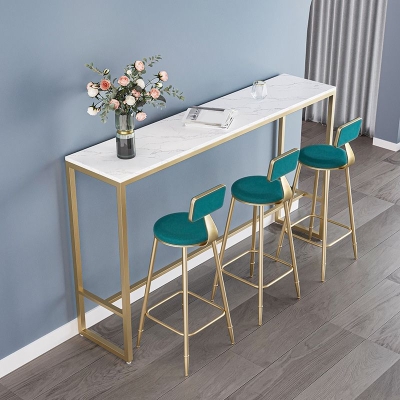 Moderner Bartisch mit goldenem Sockel, 41,3 Zoll hohe Tischplatte