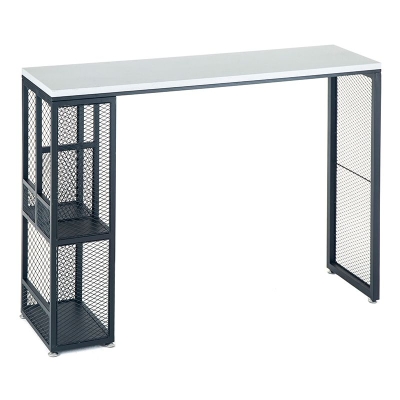 Rechteckiges Pub-Tisch-Set f&uuml;r den Innenbereich, 1/2/3/5-teilig, mit Stauraum, Pub-Set aus Metall