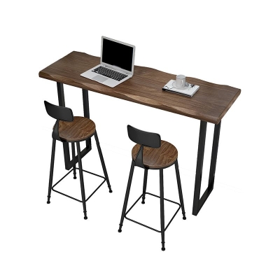 Modernes 1/2/3-teiliges Bartisch-Set aus Holz, rechteckiger Bartisch mit Metallbeinen