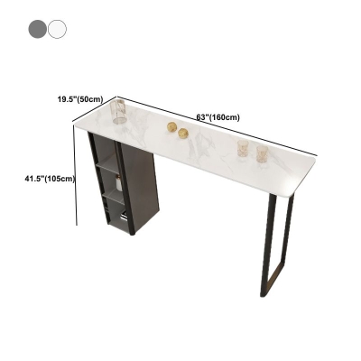 Zeitgen&ouml;ssischer Bartisch aus Stein, Bartisch mit Doppels&auml;ule und Ablagefach