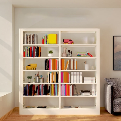 Modernes B&uuml;cherregal mit offener R&uuml;ckseite, Standard-B&uuml;cherregal aus Metall mit Regalen