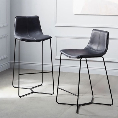 Moderner Barhocker ohne R&uuml;ckenlehne, Barhocker aus Eisen mit Kissen und Pedal