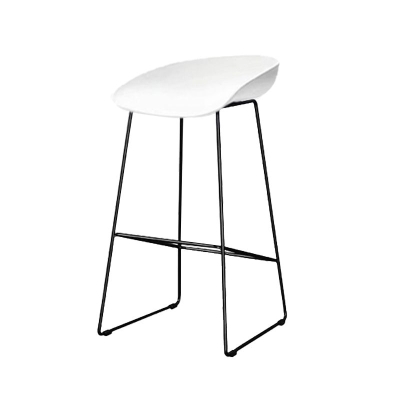 Kunststoff-Barhocker, industrieller armloser Barhocker mit Metallbeinen