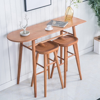 Industrielle Barhocker ohne Armlehnen, Esszimmerhocker aus massivem Holz mit Fu&szlig;st&uuml;tze
