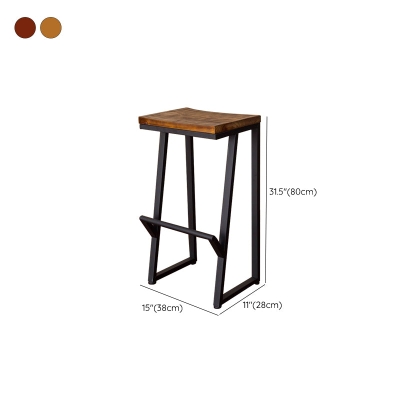 Zeitgen&ouml;ssische Esszimmerhocker aus Holz, armlose Barhocker mit Fu&szlig;st&uuml;tze