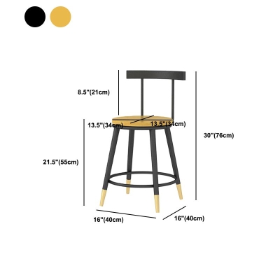Moderner Thekenhocker ohne Armlehnen, Barhocker aus Eisen mit Holzsitz und Pedal