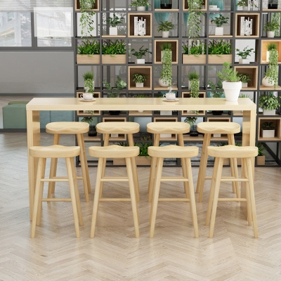Zeitgen&ouml;ssischer Tresenhocker aus massivem Holz, Eimer, Wohnzimmer-Barhocker