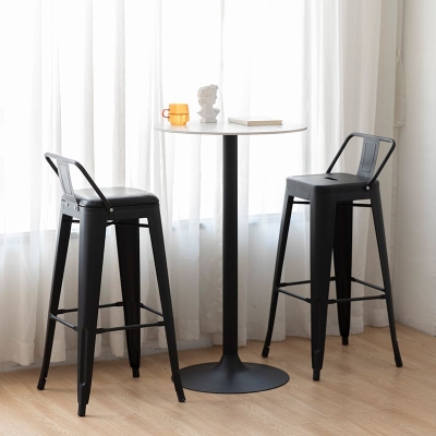 Nordic Barhocker ohne R&uuml;ckenlehne, Barhocker aus Eisen mit Sitz und Pedal
