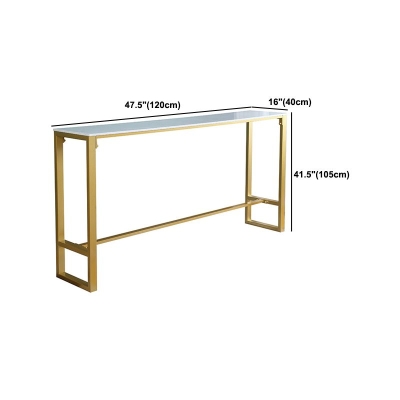 1/4/7-teiliges Bartisch-Set aus Glam-Eisen, rechteckiges Bistro-Set aus wei&szlig;em Kunstmarmor mit Fu&szlig;st&uuml;tze