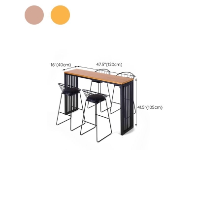 Industrieller Bartisch, rechteckiger Pub-Tisch aus massivem Holz mit Barh&ouml;he f&uuml;r den Au&szlig;enbereich