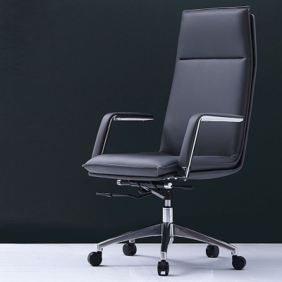 Drehbarer Chefsessel im modernen Stil, B&uuml;rostuhl mit Neigungsmechanismus aus Leder